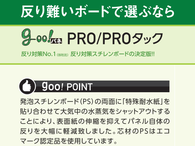 gooパネ PRO紙貼り 7㎜x800x1100 25枚/箱